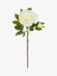 Floralsilk Artificial Large Peony Spray, White