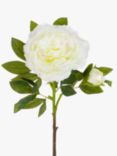 Floralsilk Artificial Large Peony Spray, White