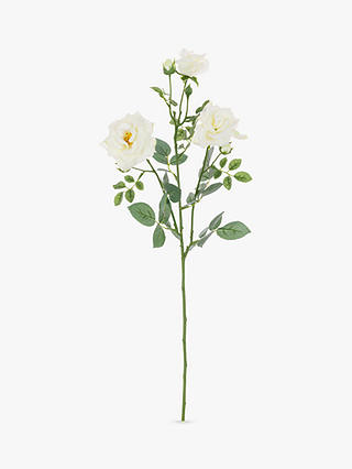 Floralsilk Artificial Rose Spray, White