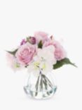 Floralsilk Artificial Rose & Hydrangea in Curve Vase