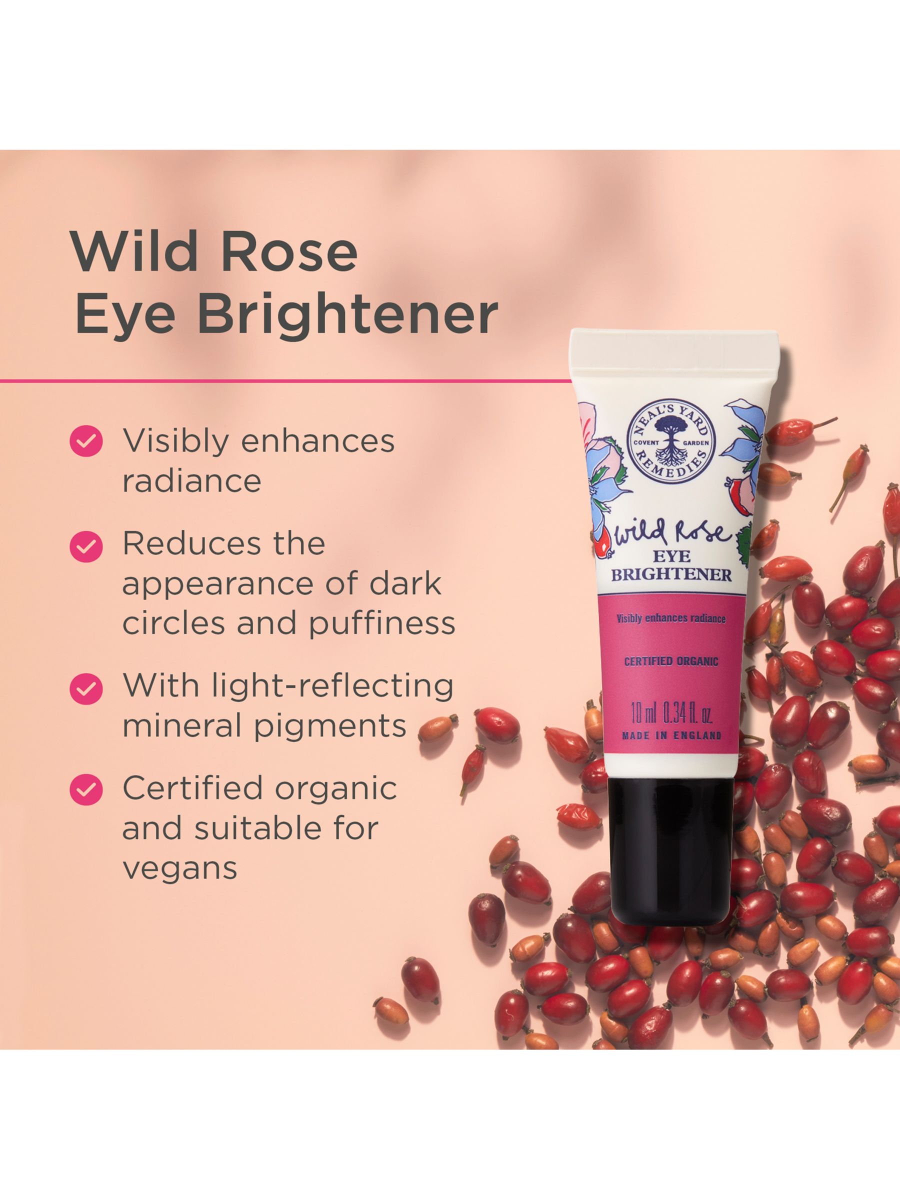 Neal's Yard Remedies Wild Rose Eye Brightener, 10ml 2