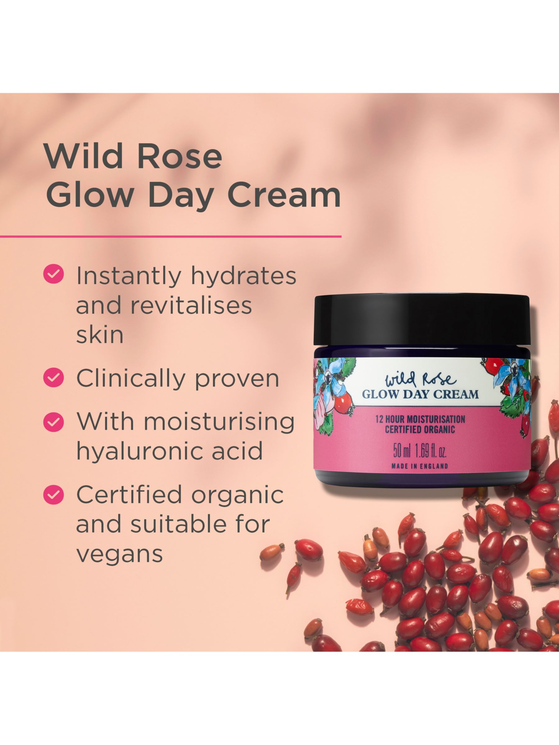 Neal's Yard Remedies Wild Rose Glow Day Cream, 50ml 2