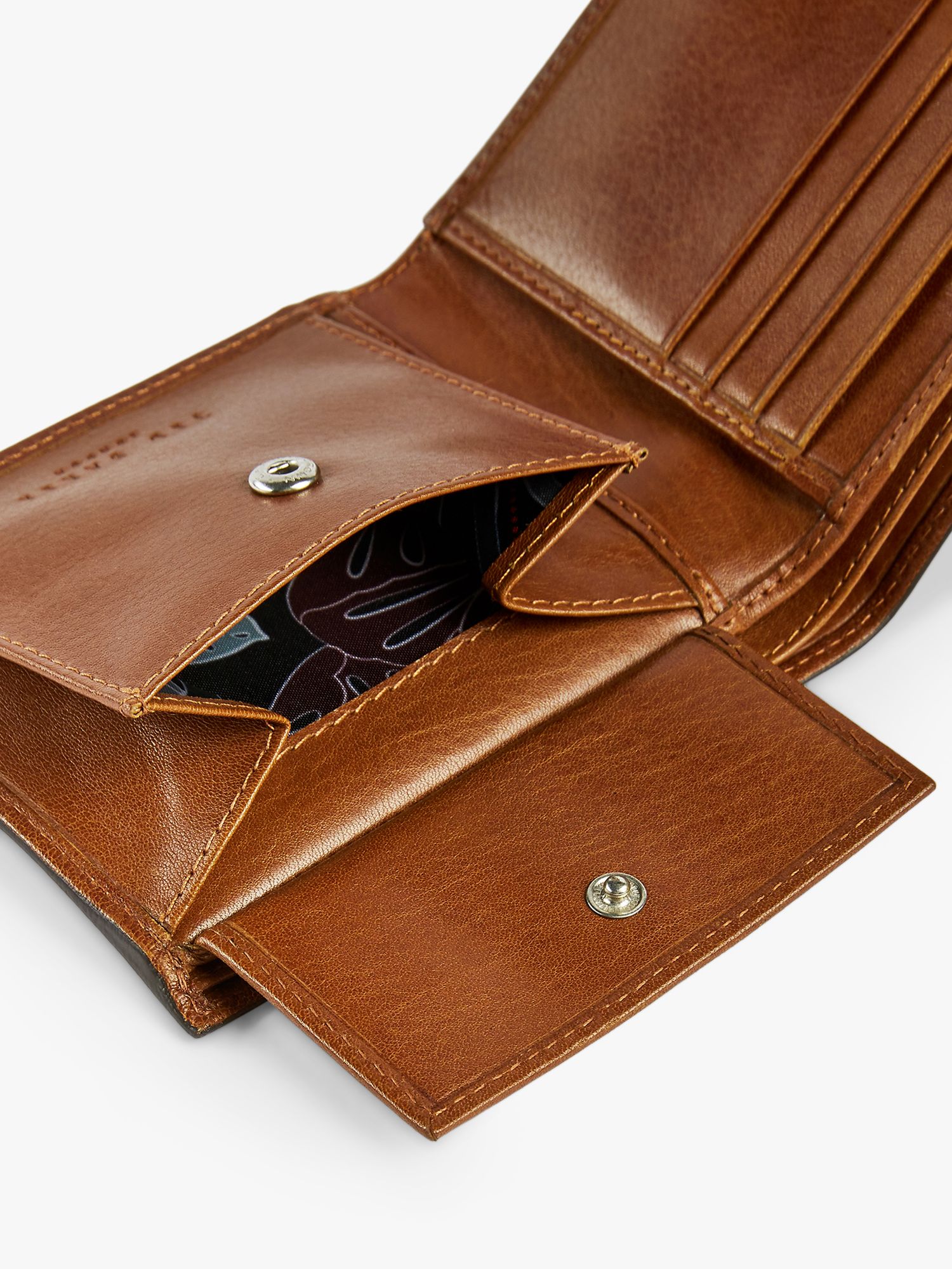 Ted Baker Prug Leather Bifold Wallet, Brown