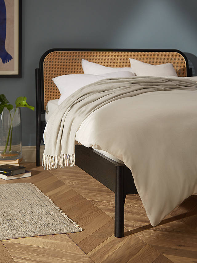 John Lewis Partners Rattan Bed Frame, White Wood Super King Size Bed Frame