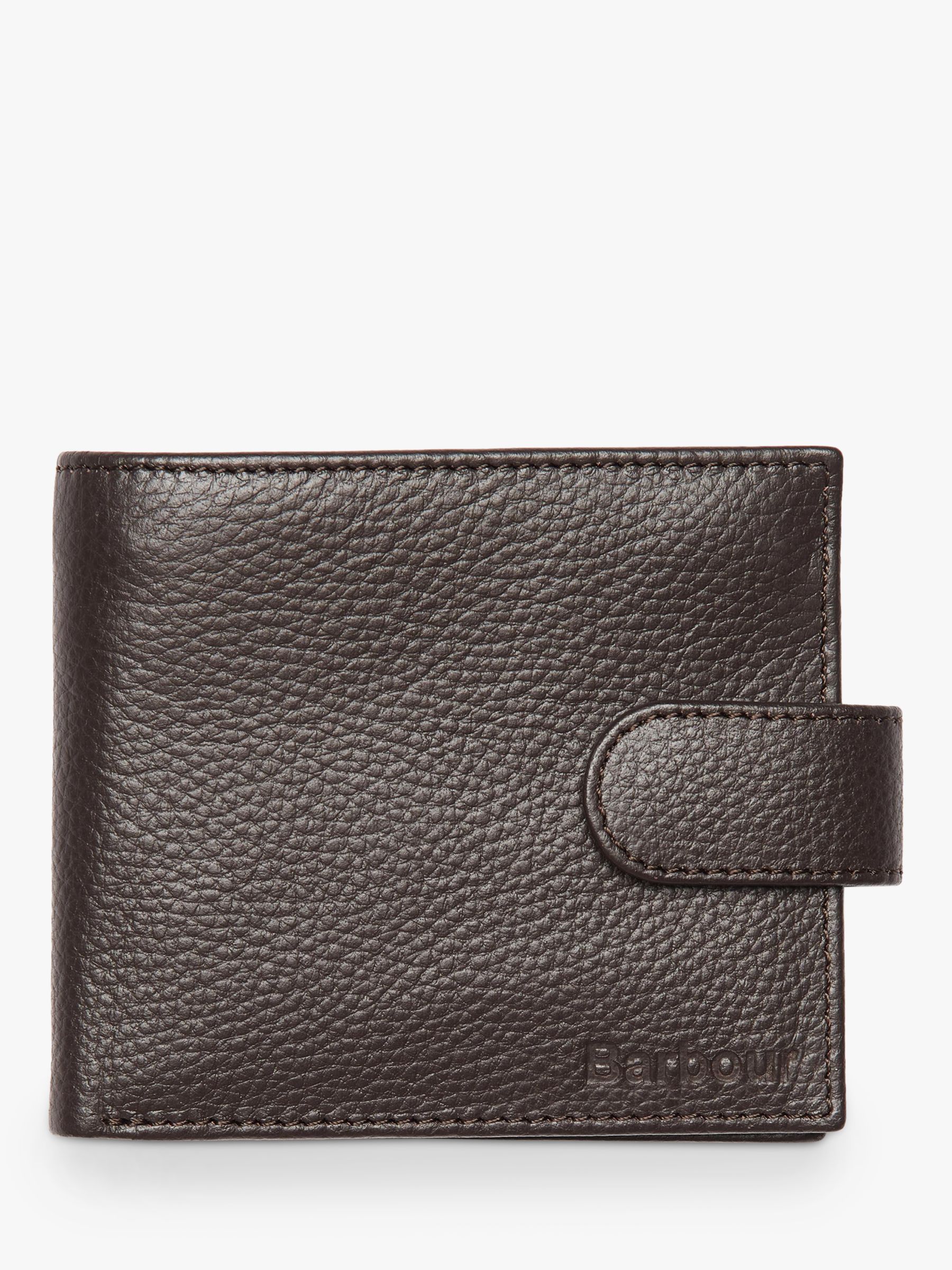 Barbour Amble Textured Leather Zip Wallet, Dark Brown