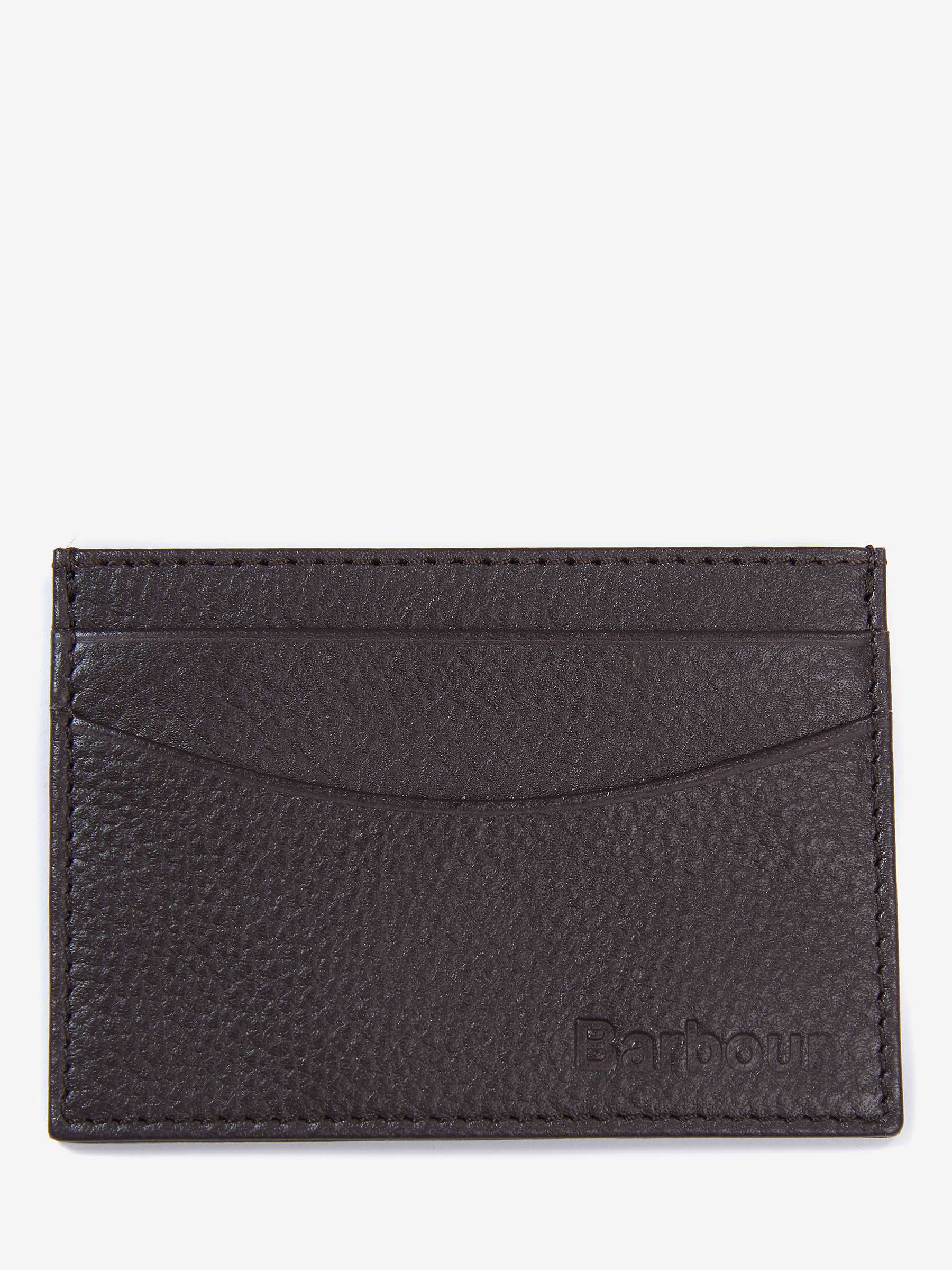 Buy Barbour Amble Leather Card Holder, Dark Brown Online at johnlewis.com