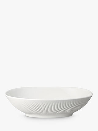 Denby Textured White Porcelain Oblong Serving Bowl, 31cm, White