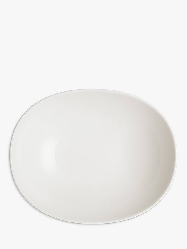 Denby Textured White Porcelain Oblong Serving Bowl, 31cm, White
