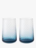 Denby Modern Deco Ombre Glass Tumblers, Set of 2, 400ml, Blue