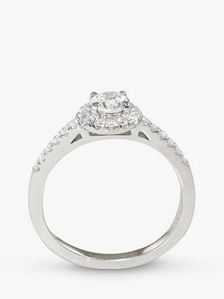 E.W Adams Platinum Brilliant Cut Diamond Cluster Set Ring, N