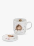 Wrendale Designs Bird 'Flying The Nest' Bone China Mug & Coaster Gift Set, 310ml, White/Multi