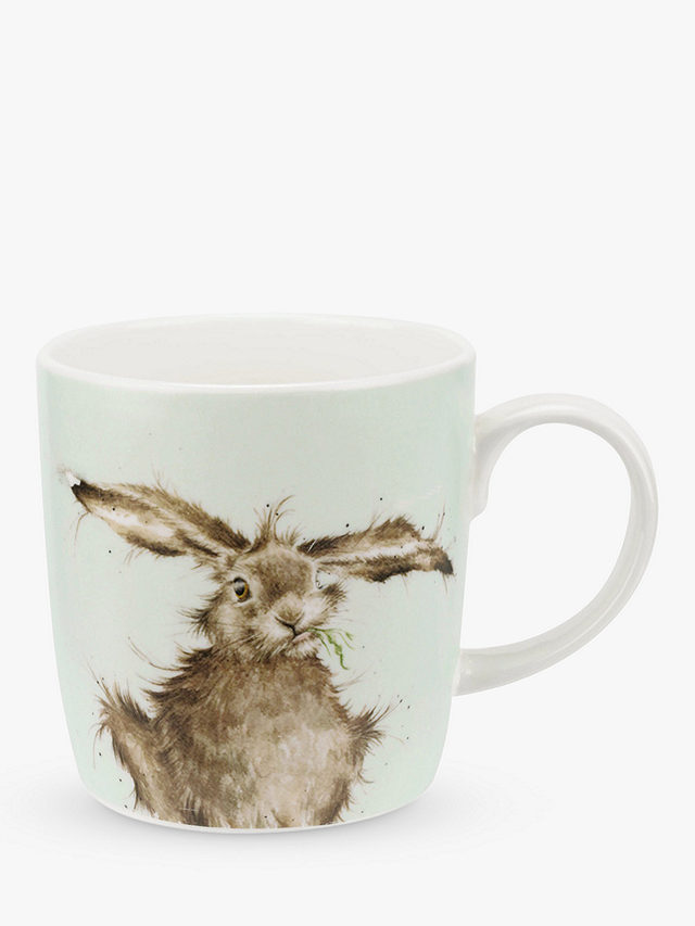 Wrendale Designs Hare Brained Bone China Mug, 400ml, Pastel Green