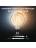Philips Hue White Ambiance 7W G125 E27 LED Single Filament Dimmable Smart Bulb with Bluetooth