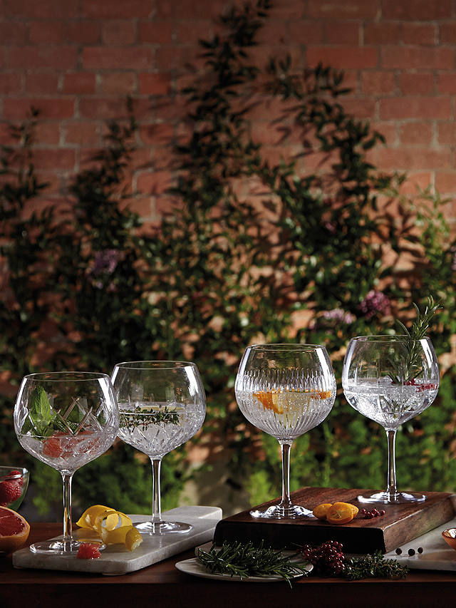 Waterford Crystal Gin Journeys Assorted Cut Glass Balloon Glasses, Set of 4, 550ml, Clear