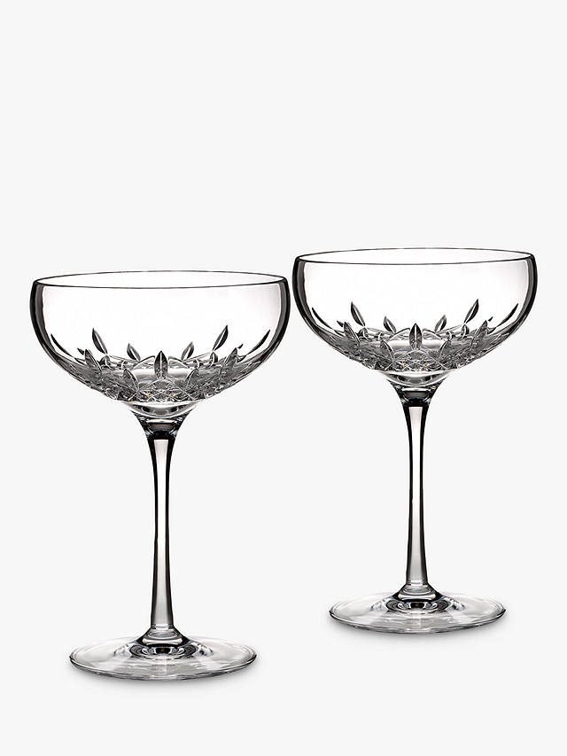 Waterford Crystal Lismore Essence Cut Glass Champagne Saucers, Set of 2, 280ml, Clear