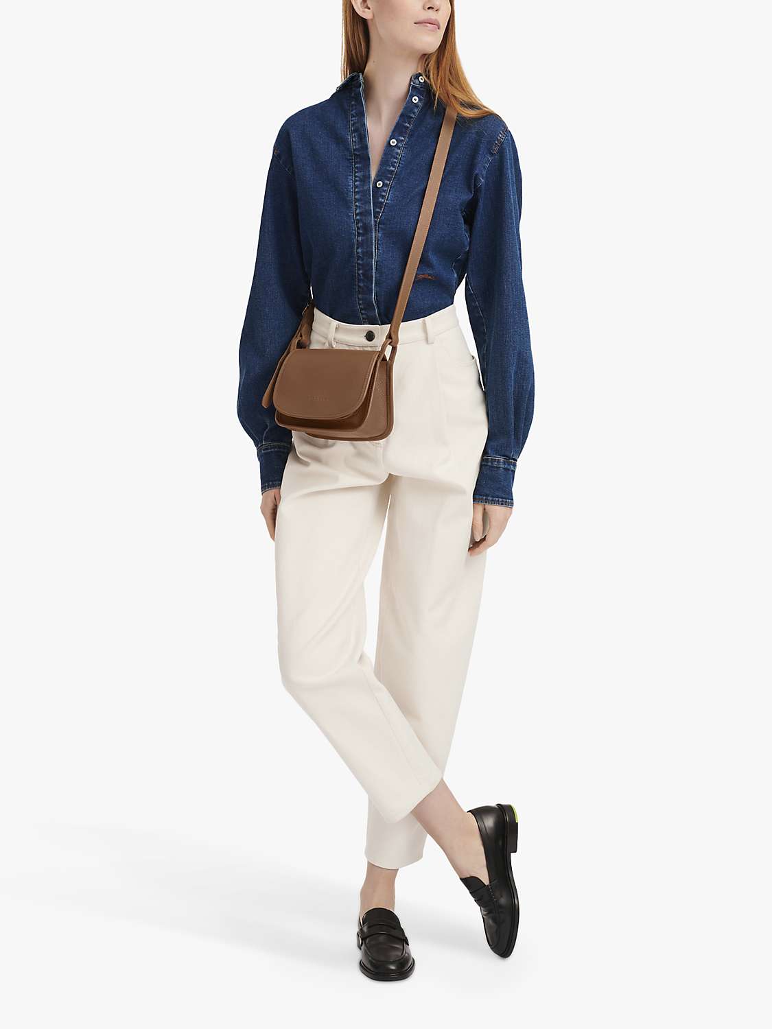 Buy Longchamp Le Foulonné Small Leather Flap Over Cross Body Bag Online at johnlewis.com