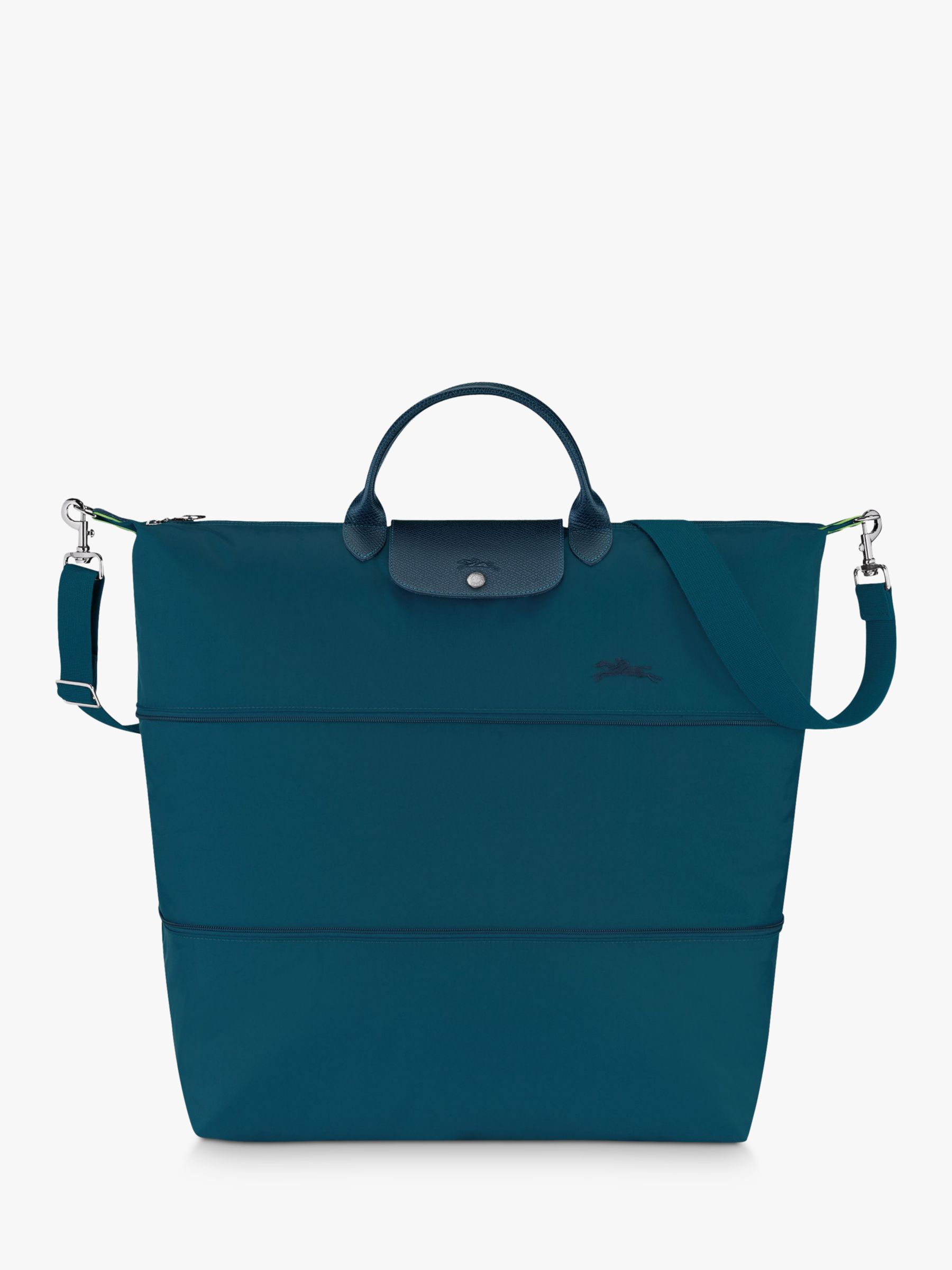 longchamp le pliage green travel bag expandable
