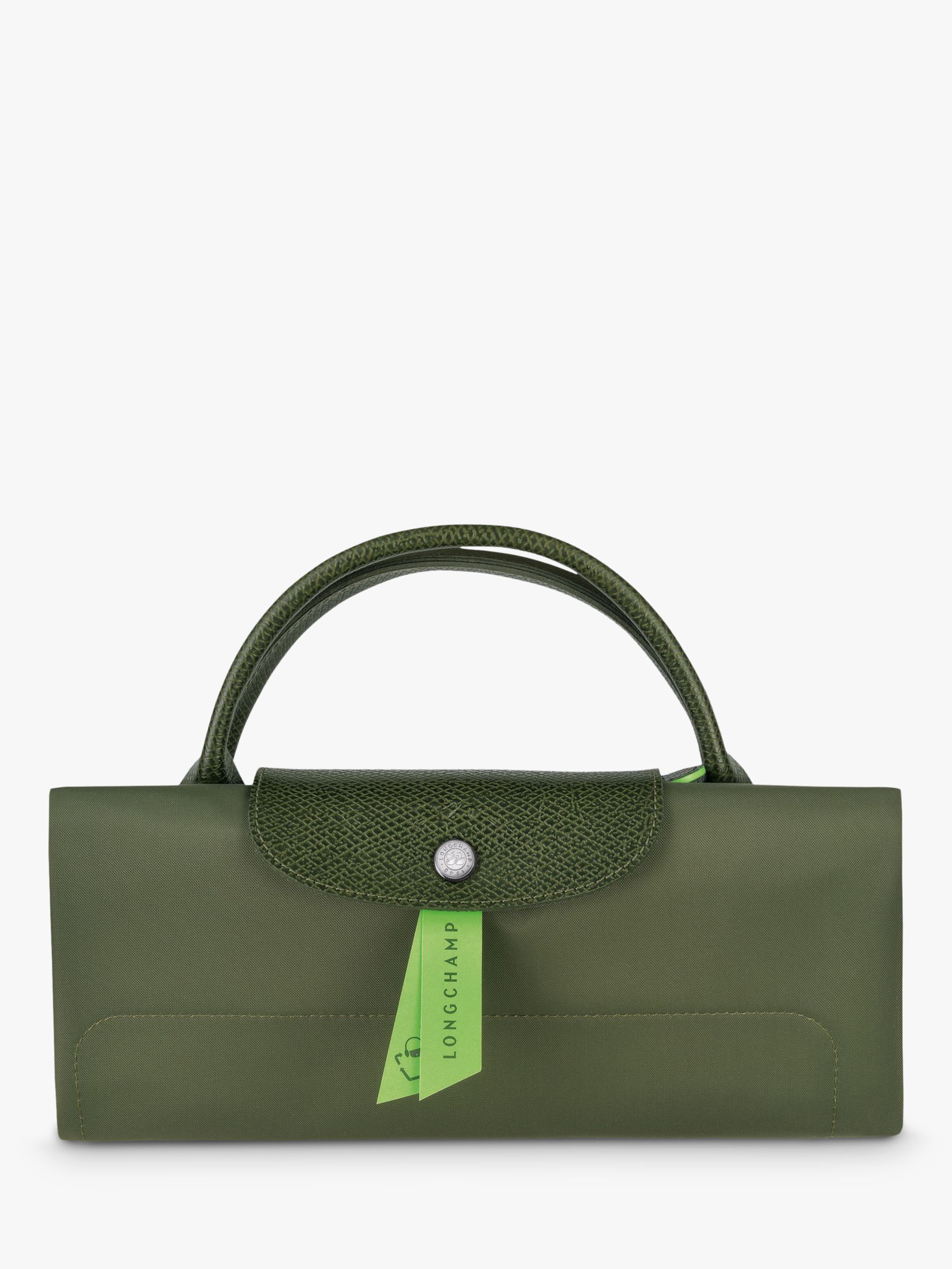 Longchamp Medium Le Pliage Green Recycled Canvas Shoulder Tote Bag