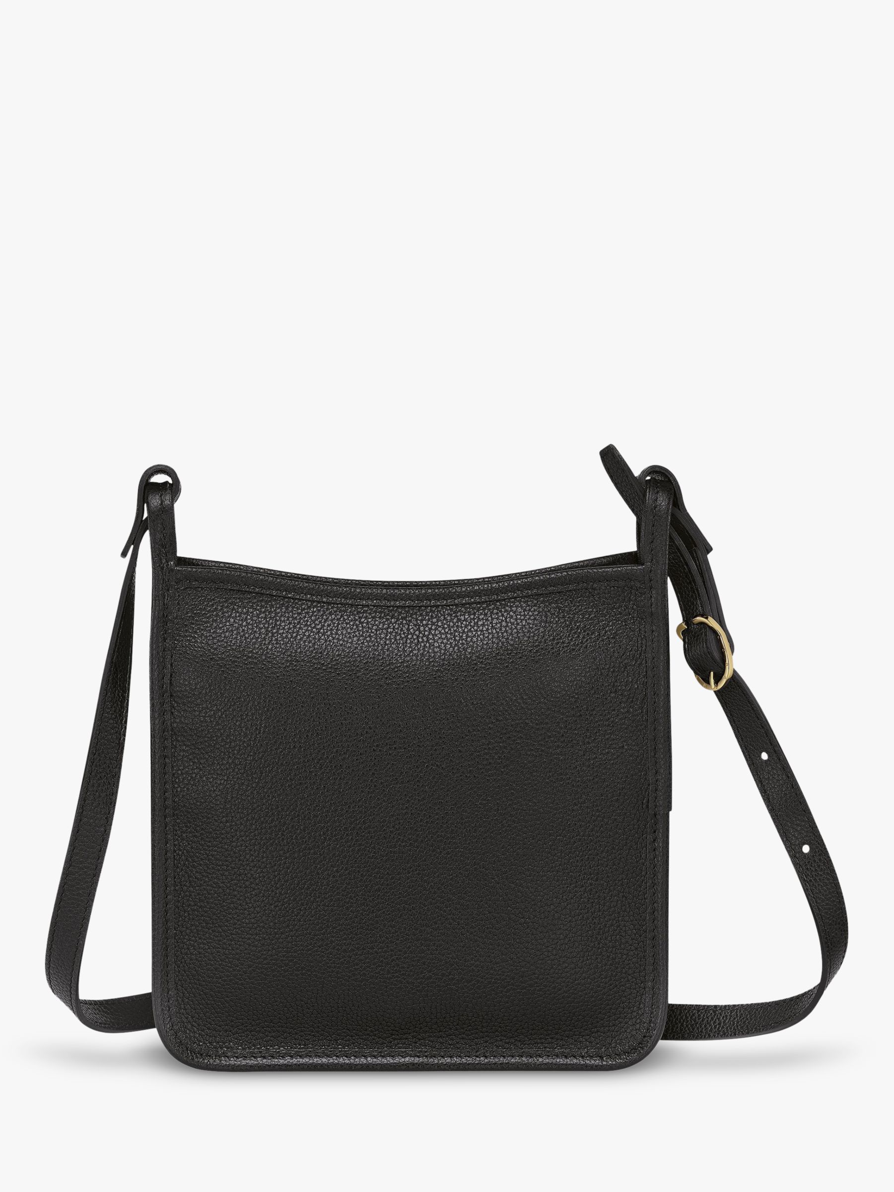 Longchamp Le Foulonné Rectangular Leather Crossbody Bag - Black