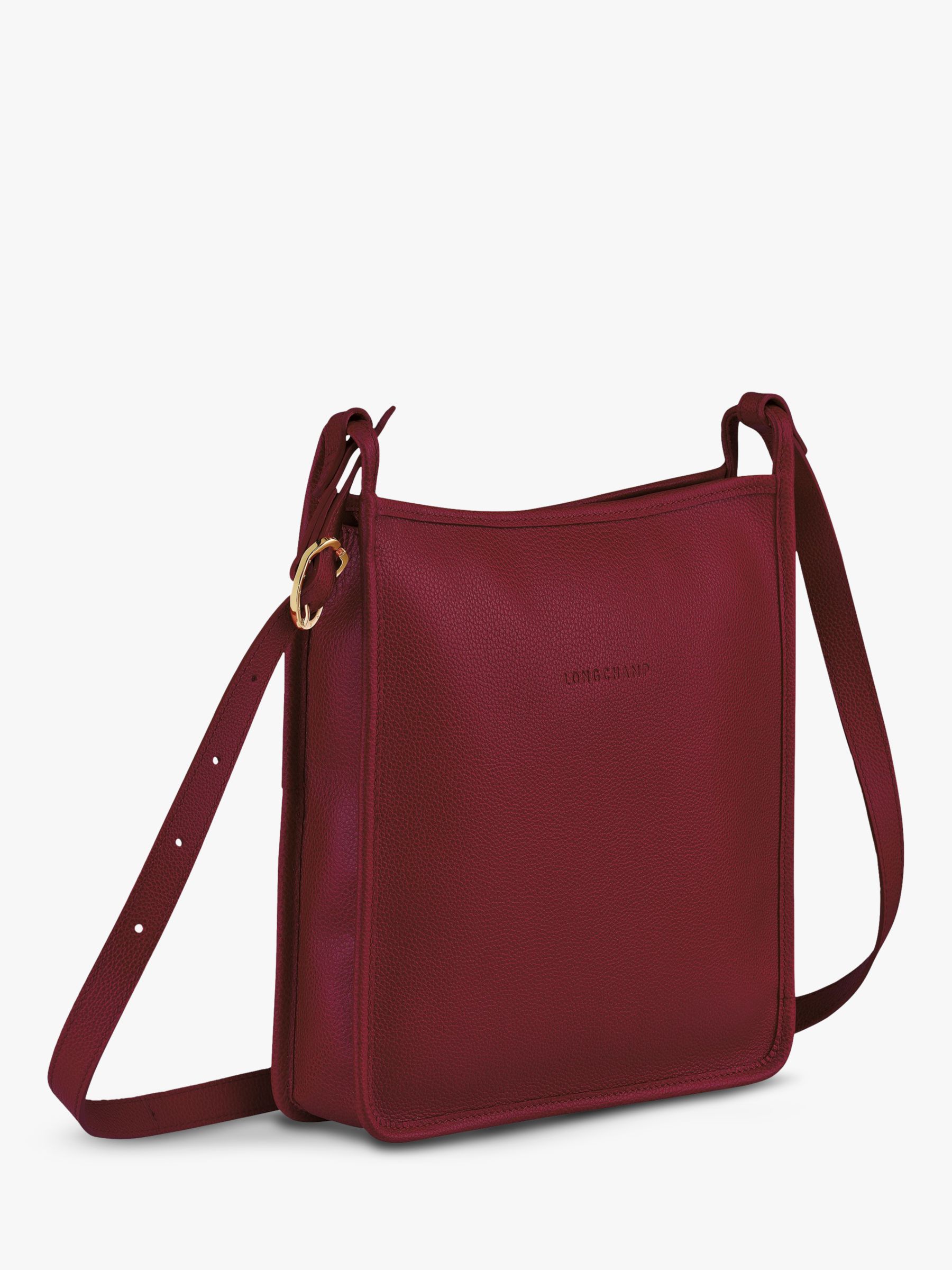 Longchamp Le Foulonné Leather Cross Body Bag, Red Cherry at John Lewis