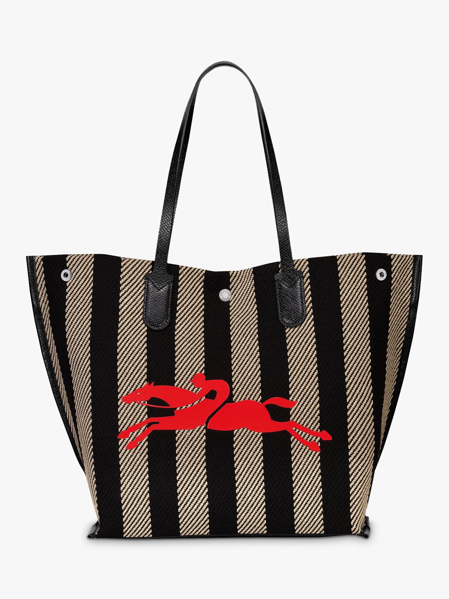 Longchamp Roseau Large Stripe Canvas Shopper Bag, Multi