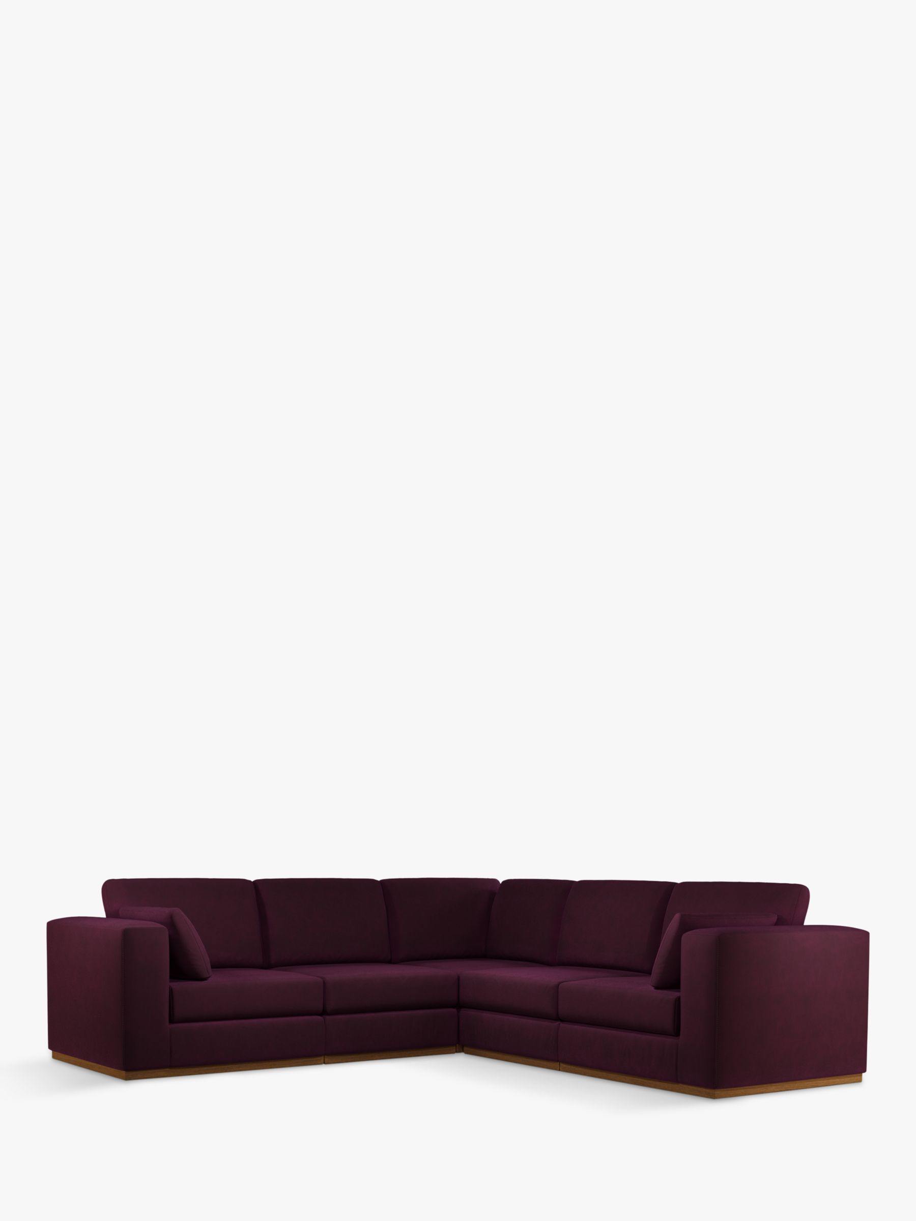 Rubik Range, John Lewis + Swoon Rubik 5+ Seater Corner Sofa, Damson Purple Velvet