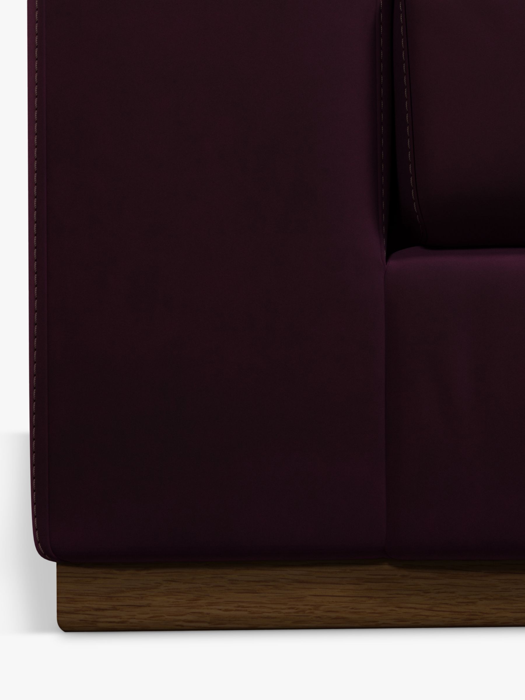 John Lewis + Swoon Rubik Large 3 Seater Sofa, Damson Purple Velvet