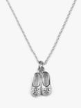Tales From The Earth Child's Ballet Shoes Pendant Necklace, Silver