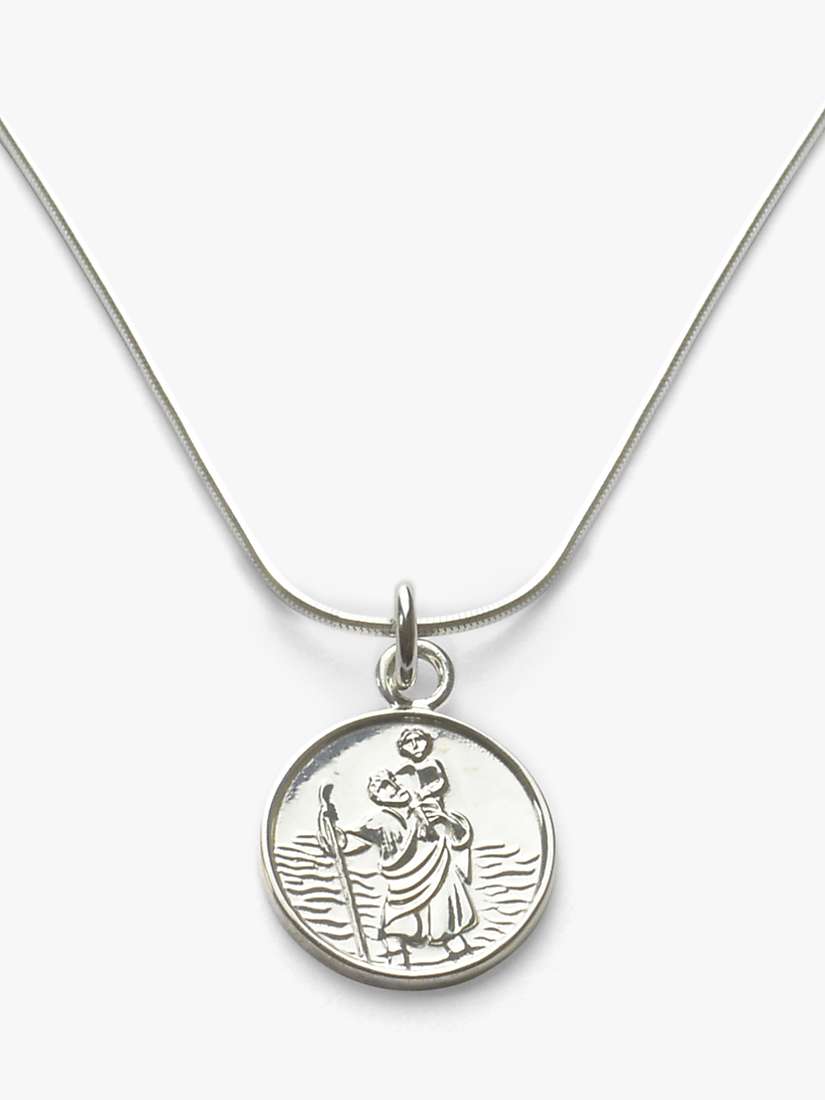 Buy Tales From The Earth Child's Saint Christopher Pendant Necklace, Silver Online at johnlewis.com