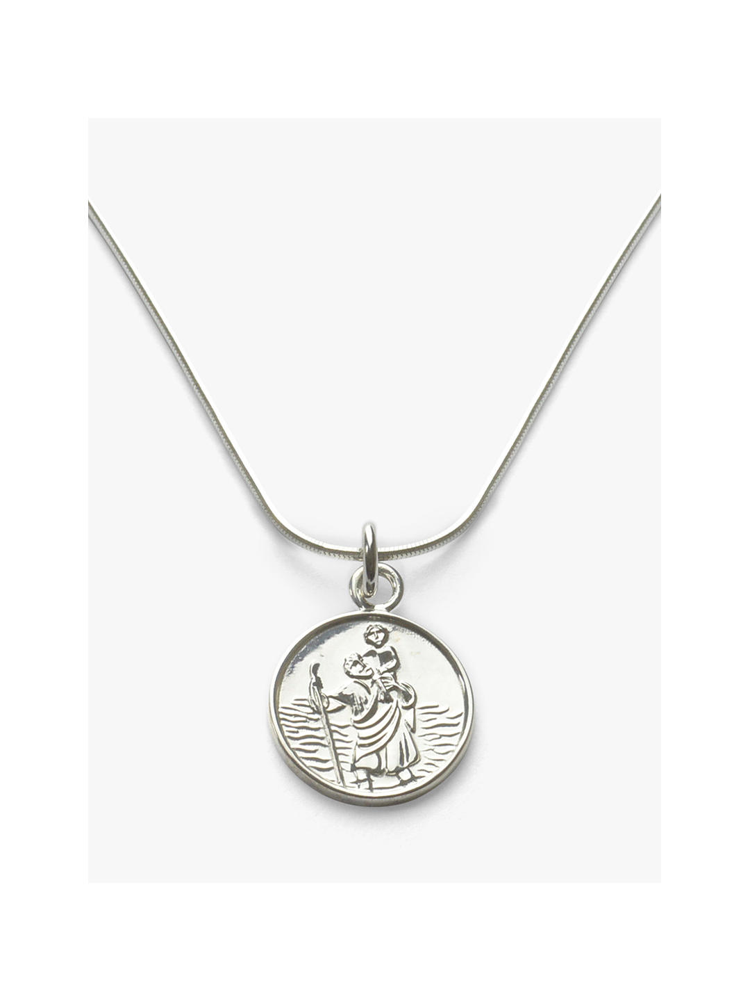 Tales From The Earth Child's Saint Christopher Pendant Necklace, Silver