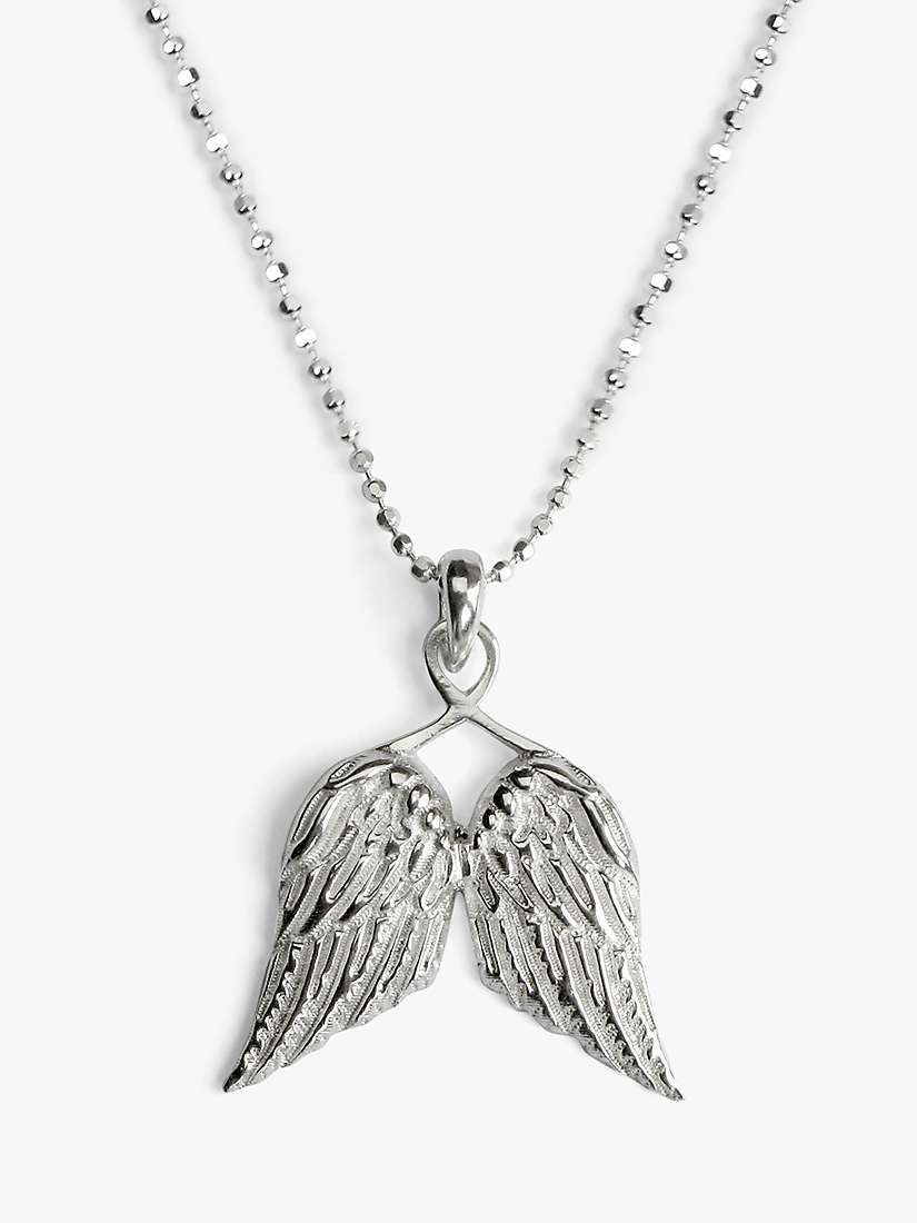 Buy Tales From The Earth Child's Little Guardian Angel Wings Pendant Necklace, Silver Online at johnlewis.com