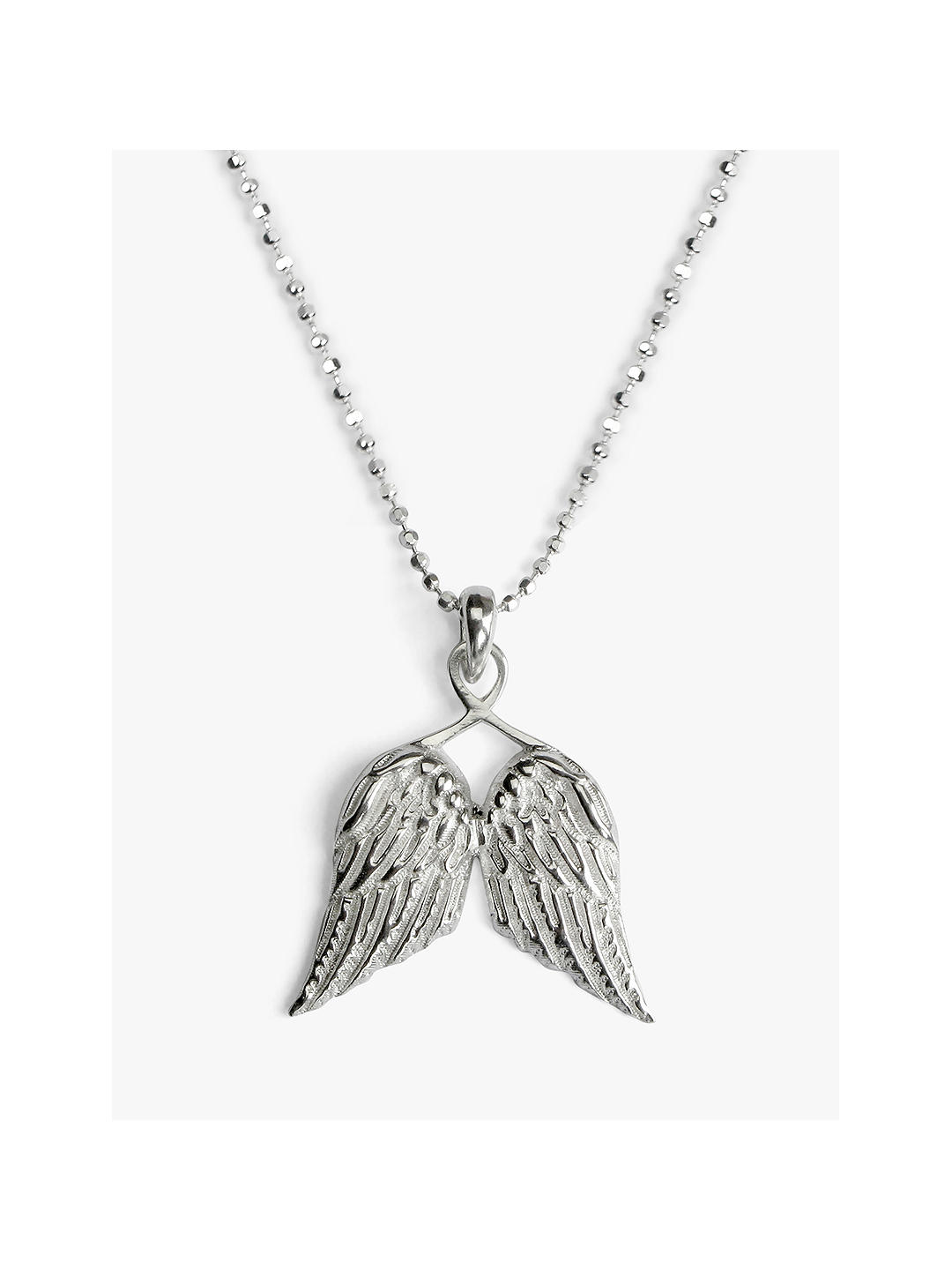 Tales From The Earth Child's Little Guardian Angel Wings Pendant Necklace, Silver