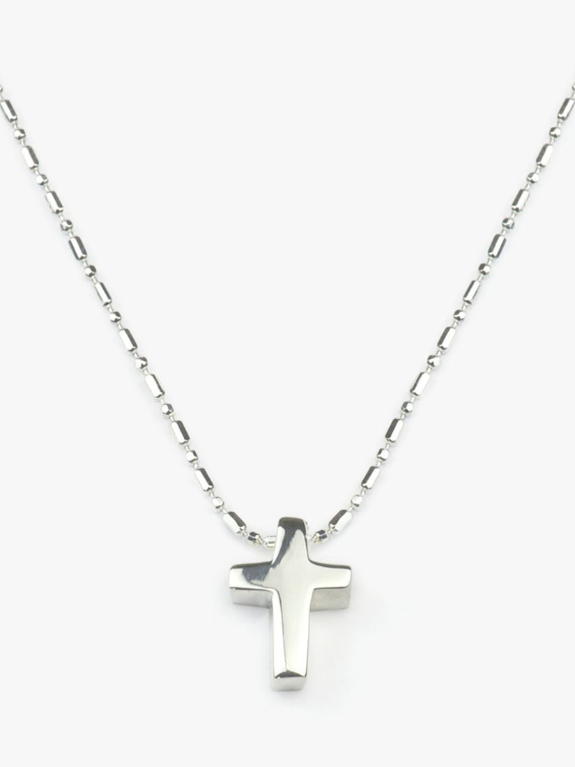 Buy Tales From The Earth Child's Cross Pendant Necklace, Silver Online at johnlewis.com
