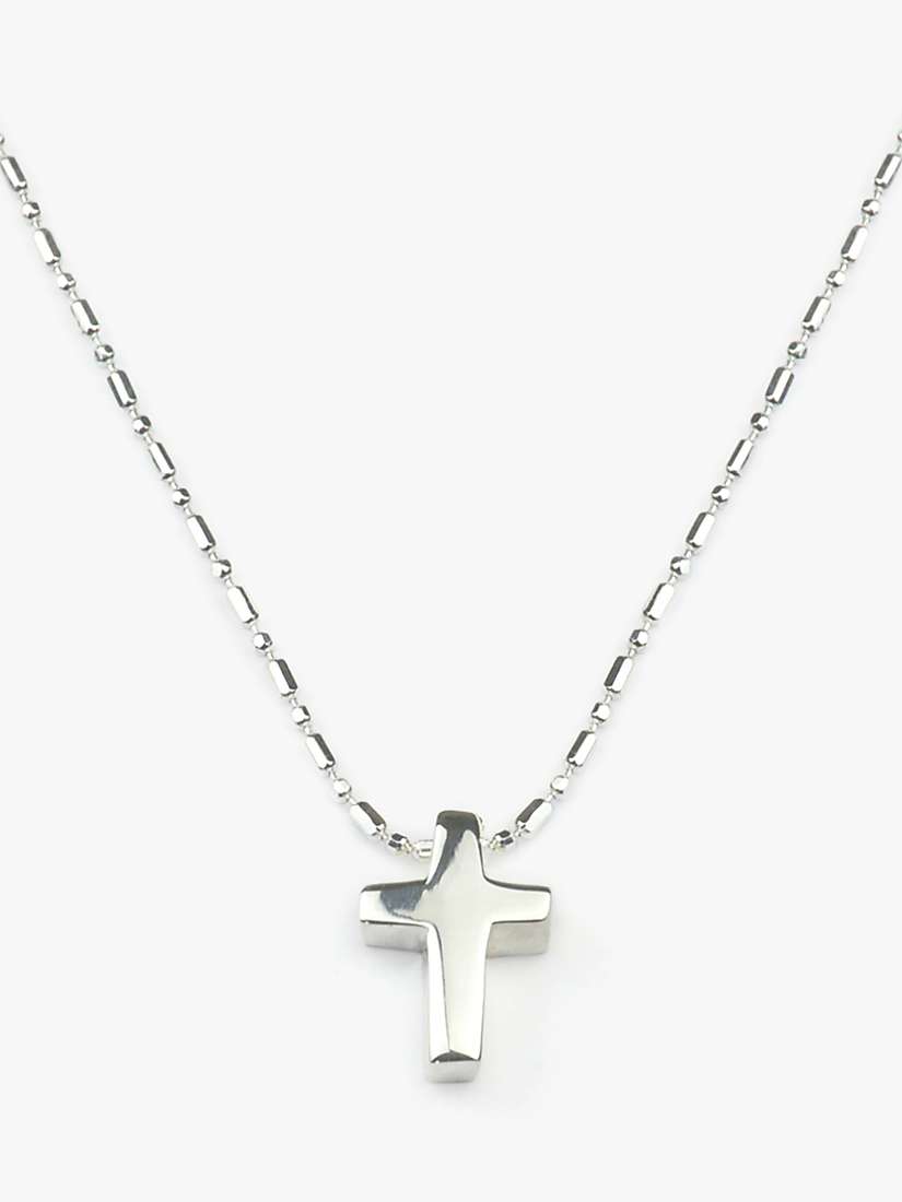 Buy Tales From The Earth Child's Cross Pendant Necklace, Silver Online at johnlewis.com