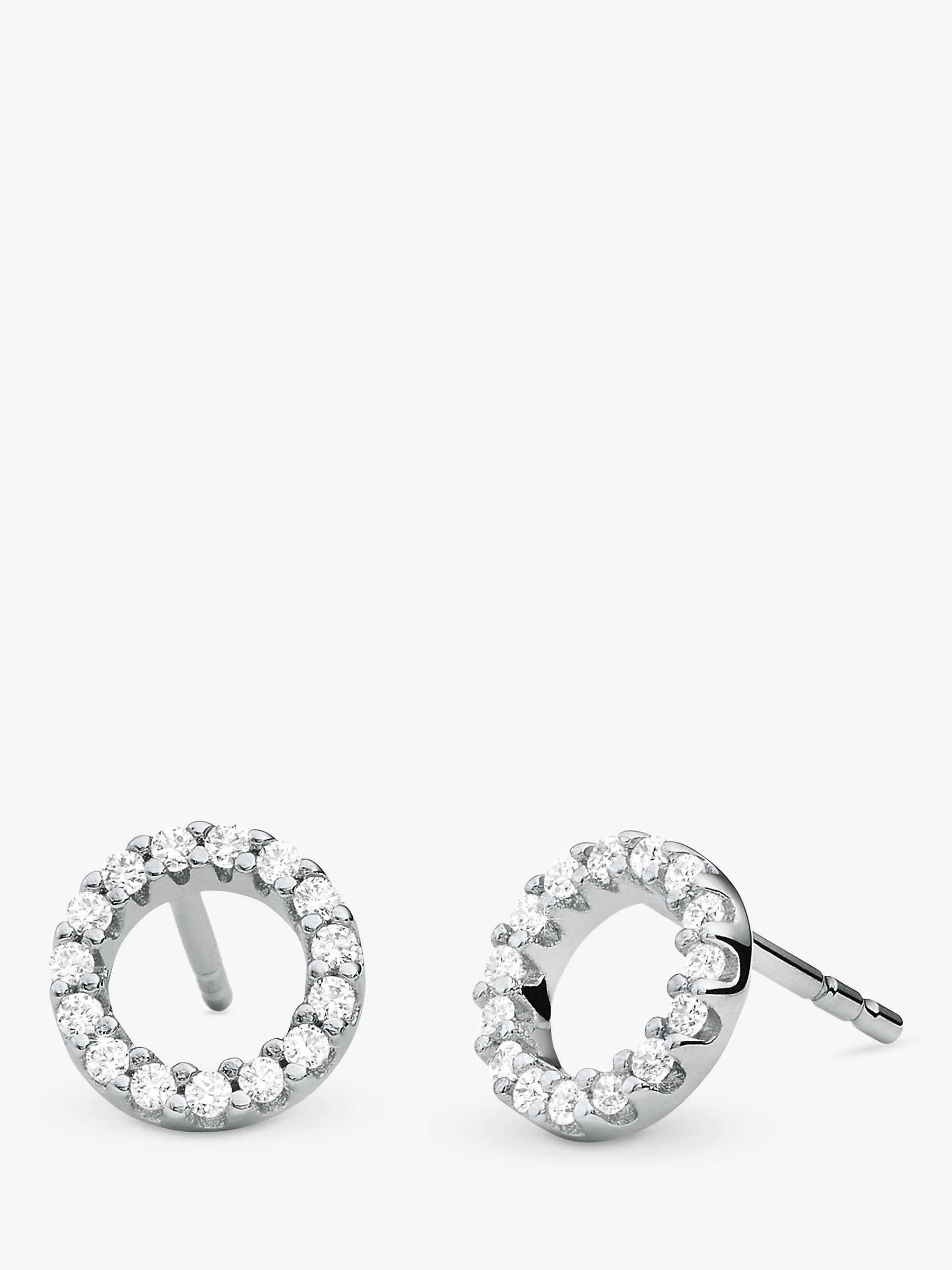 Buy Michael Kors Cubic Zirconia Circle Stud Earrings, Silver Online at johnlewis.com
