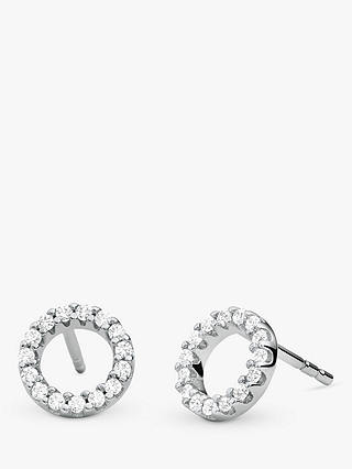 Michael Kors Cubic Zirconia Circle Stud Earrings, Silver