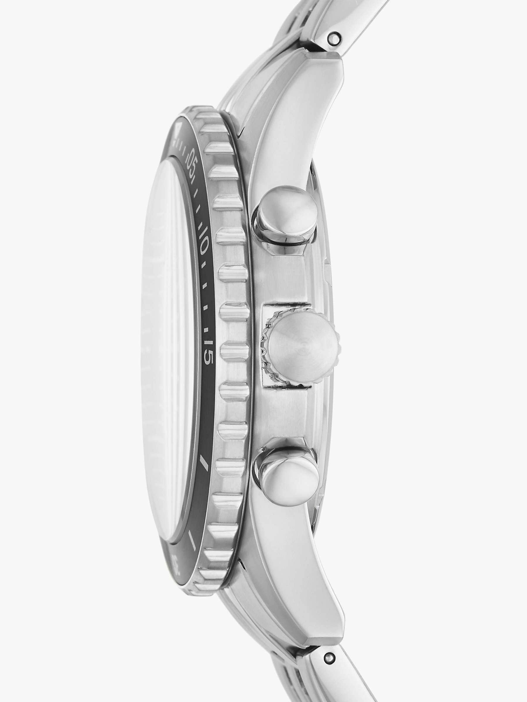 Buy Fossil FS5837 Men's FB01 Chronograph Date Bracelet Strap Watch, Silver/Black Online at johnlewis.com