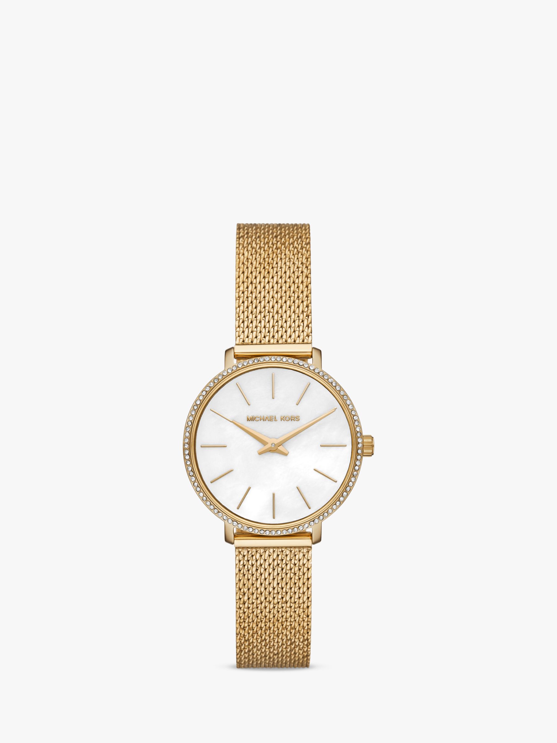 Michael Kors Women's Pyper Mesh Bracelet Strap Watch, Gold MK4619