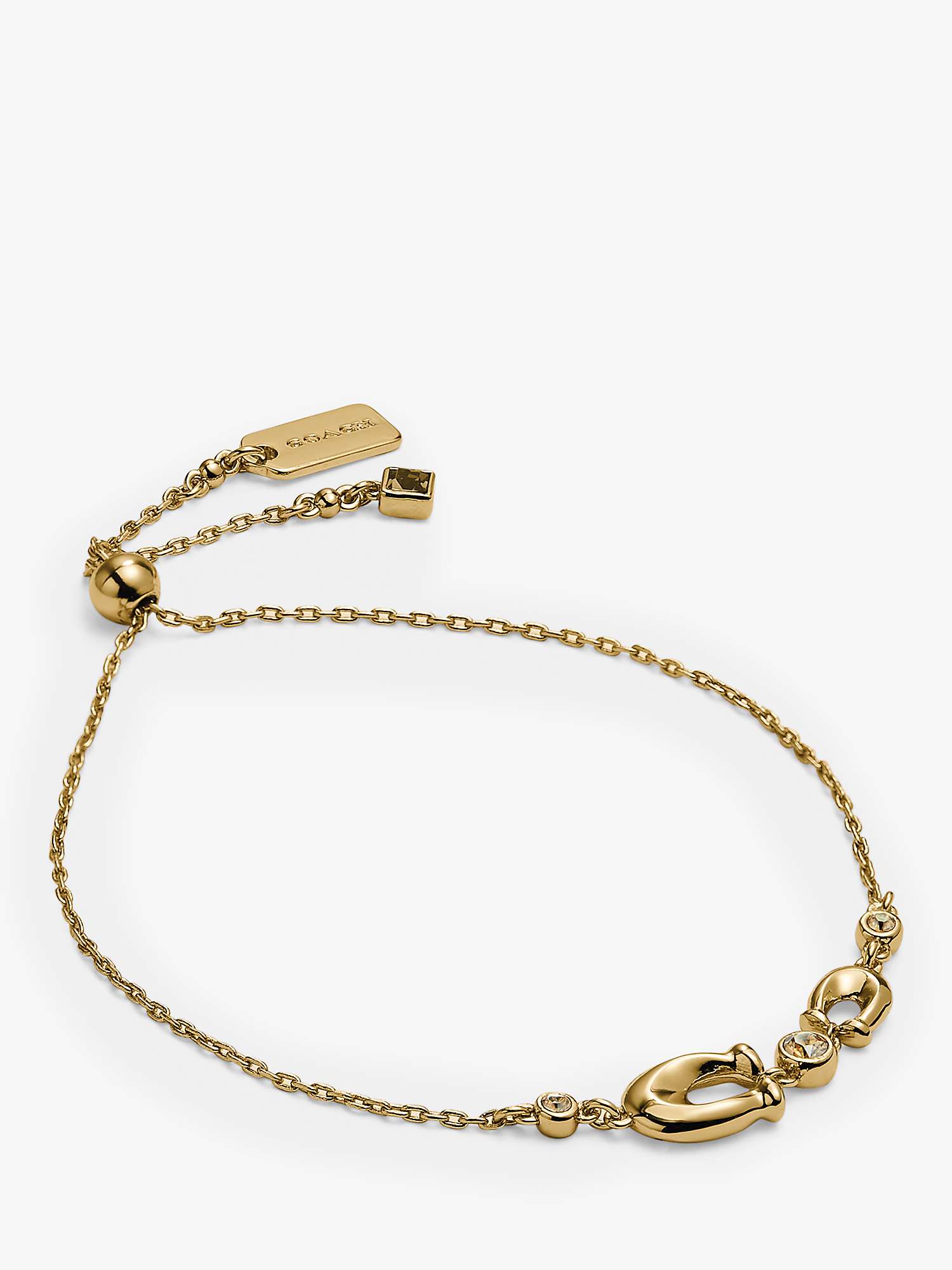 Buy Coach Signature Cubic Zirconia Chain Bracelet, Gold Online at johnlewis.com