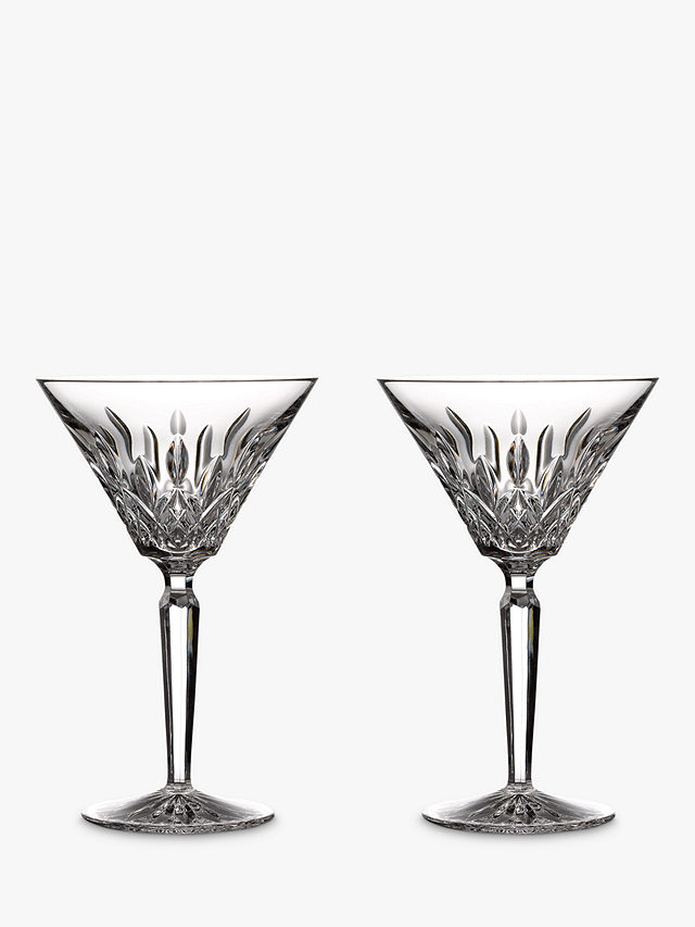 Waterford Crystal Lismore Cut Glass Martini Glass, Set of 2, 190ml, Clear