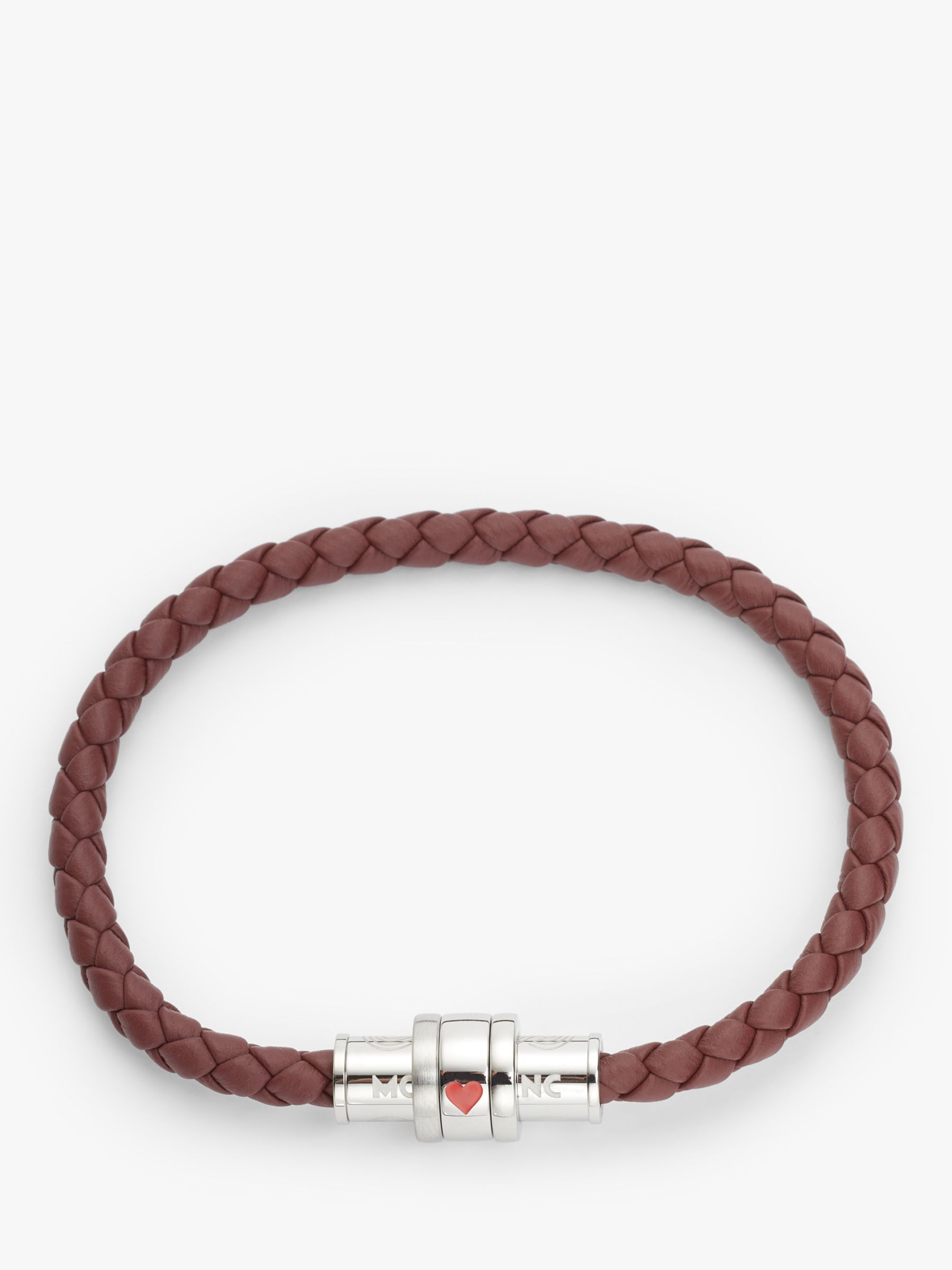 Montblanc Around the World in 80 Days Leather Ace of Hearts Bracelet, Red