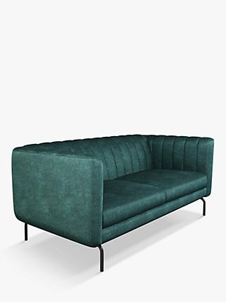 Panel Range, John Lewis & Partners Panel Medium 2 Seater Sofa, Black Metal Leg, Ocean Chenille