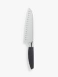 ANYDAY John Lewis & Partners Soft Grip Stainless Steel Santoku Knife, 17cm