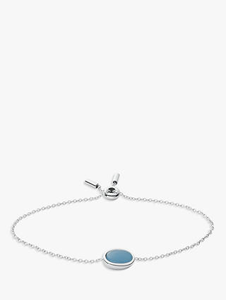 Skagen Sea Glass Station Bracelet, Silver/Blue SKJ1461040