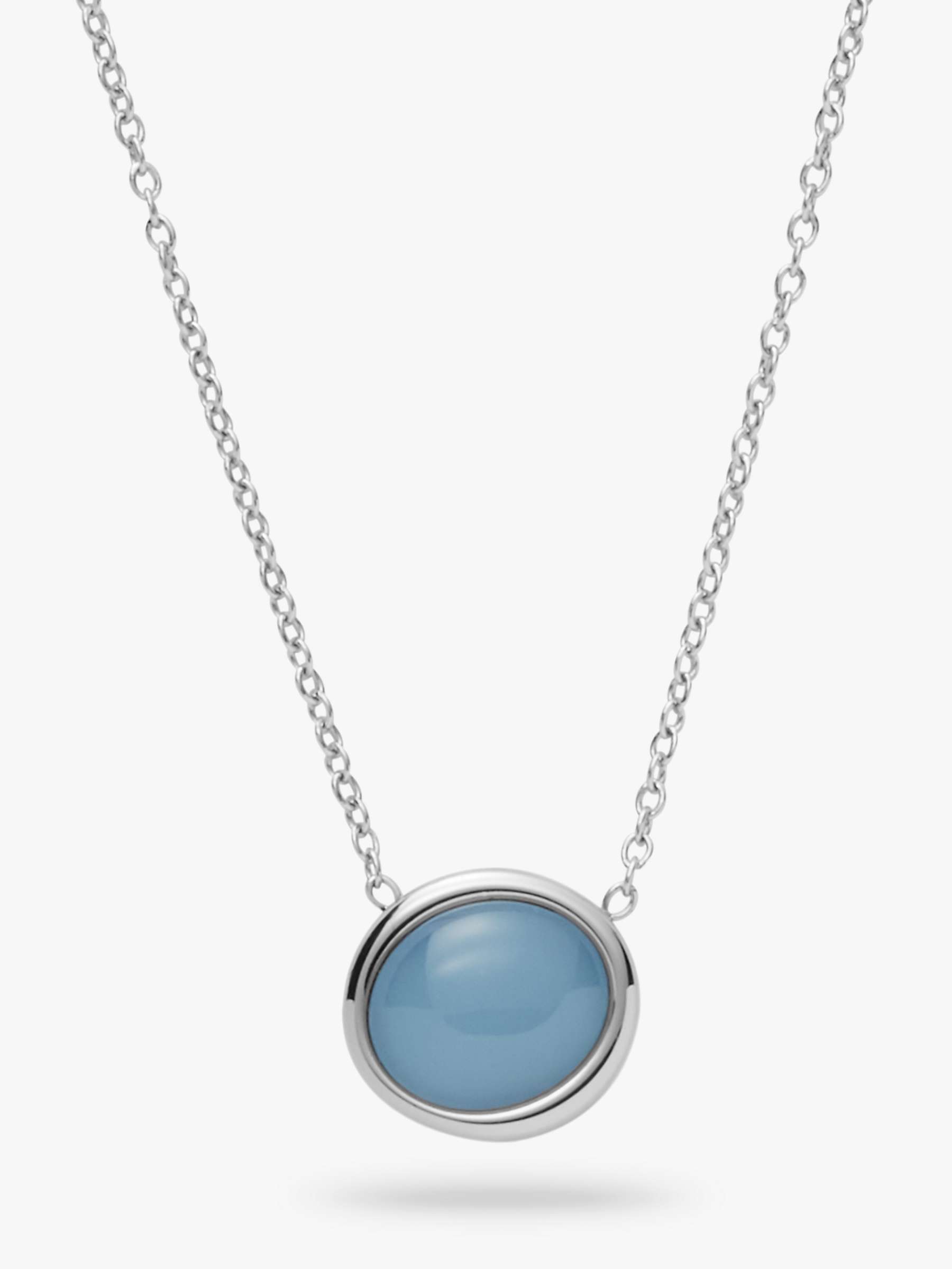 Buy Skagen Sea Glass Pendant Necklace, Silver/Blue SKJ1462040 Online at johnlewis.com