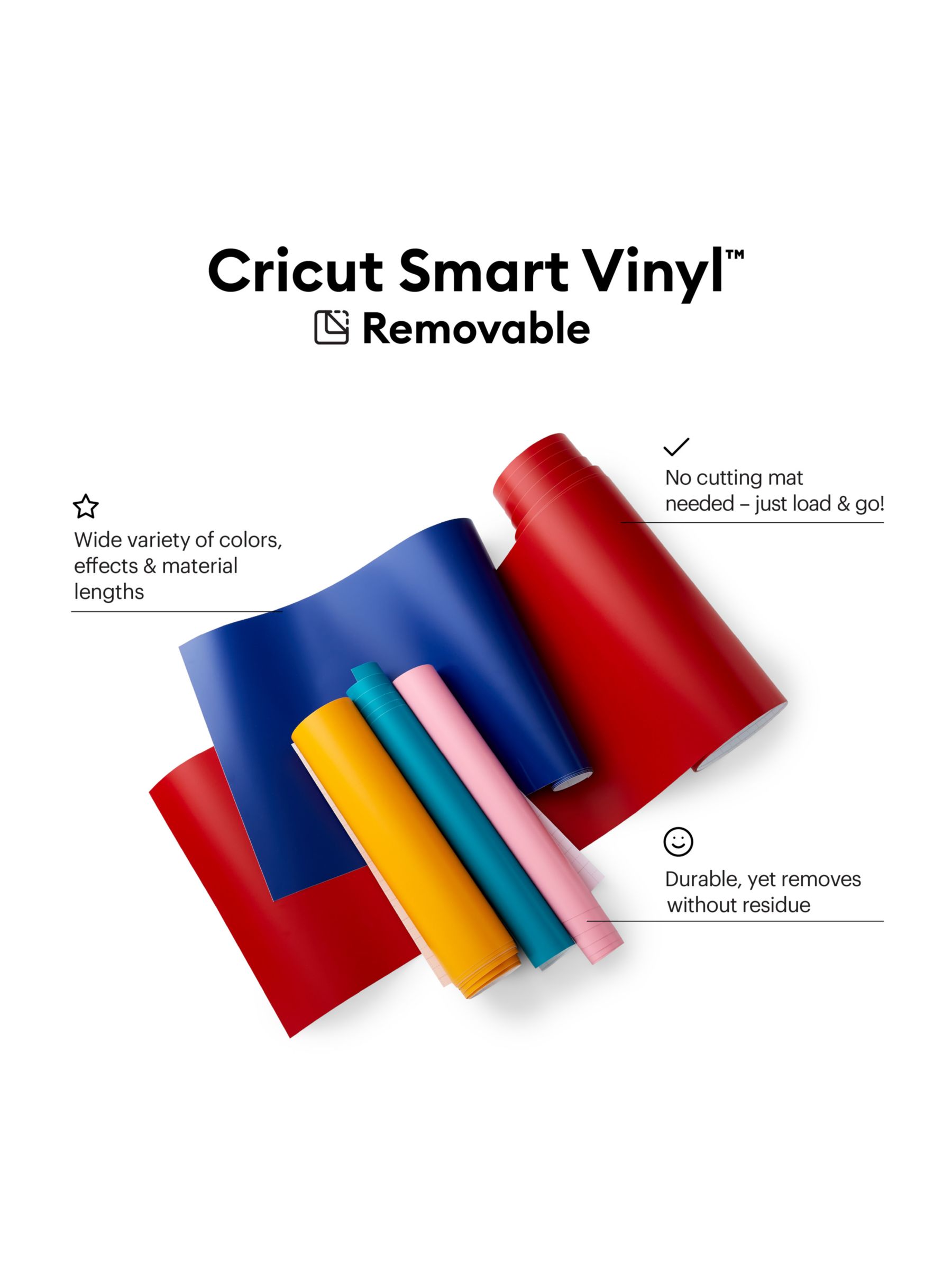 Cricut Smart Vinyl Sampler | Removable | 3 ft | Aqua Pink Purple