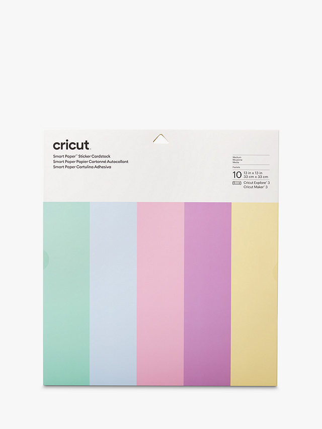 Cricut Smart Paper Sticker Cardstock, Pack of 10, 13 x 13 inches, Multi Pastel