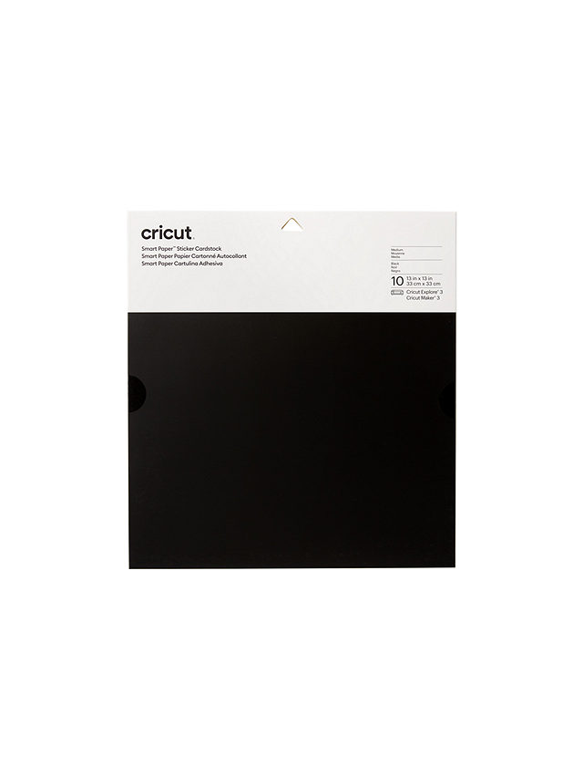 Cricut Smart Paper Sticker Cardstock, Pack of 10, 13 x 13 inches, Black