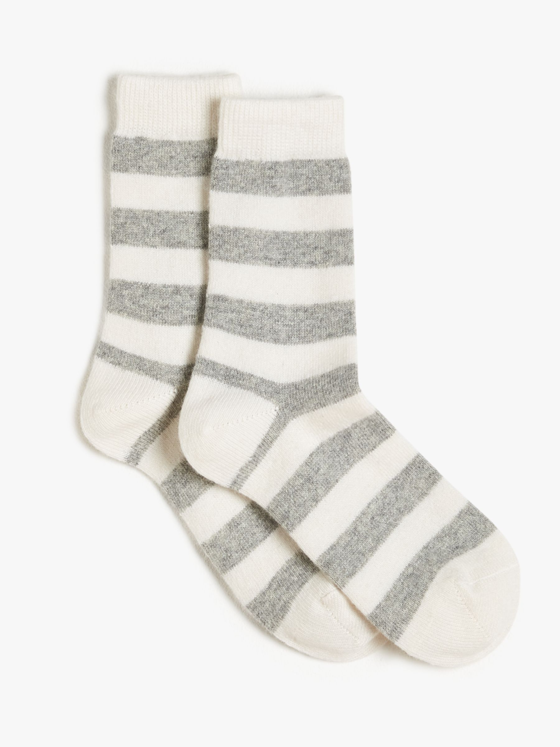 John Lewis With Cashmere Blend Stripe Ankle Socks