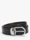 Montblanc Reversible Leather Belt With Palladium Horseshoe Buckle, Black/Brown